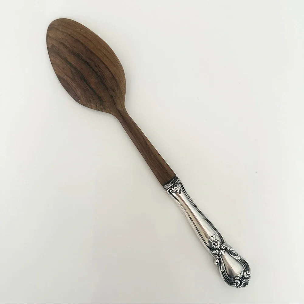 Vintage Webster Wooden Spoon with Sterling Silver Handle